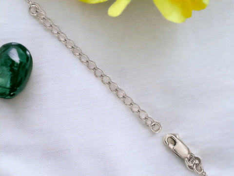 Sterling Silver White And Emerald Stone Necklace, Women Jewelry,Brilliant Cut Necklace ,Silver Necklace, Gifts For Her