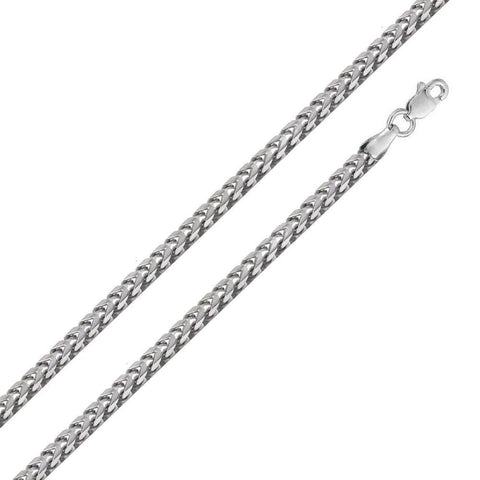 Silver 925 Rhodium Plated Hollow Round Franco Chain 5.3mm