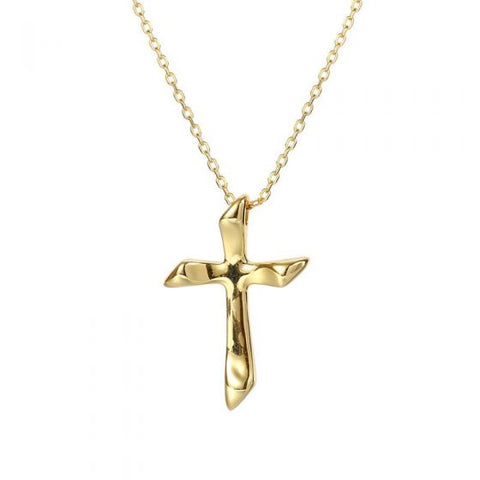 Evening Irregular Cross 925 Sterling Silver Necklace