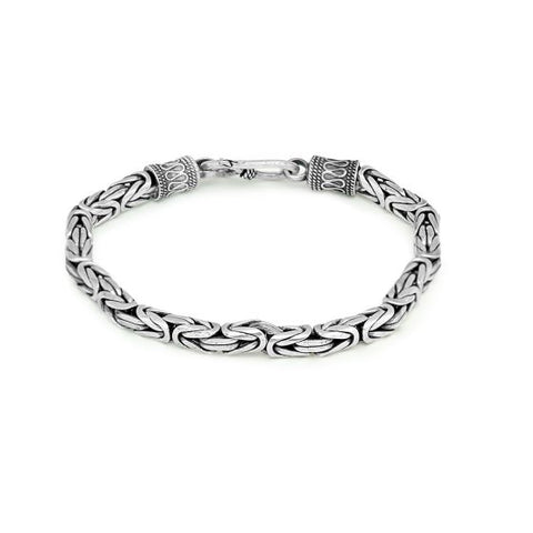 Vintage Personality Carved Thai Silver 925 Sterling Silver Blessing Bracelet Men