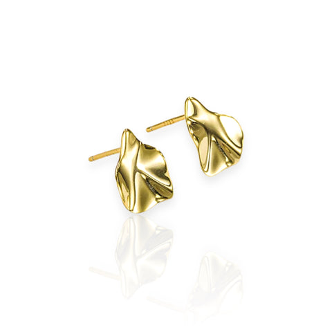 Sterling Silver Irregular Plating Ear Studs in 2 colors