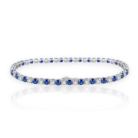 Sterling Silver Inlay Zircon Tennis Bracelet