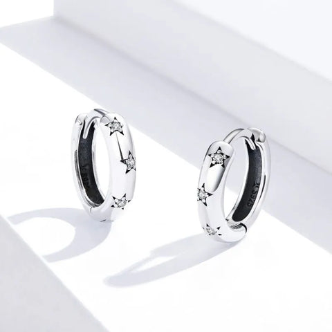 Elegant Simple Style Circle Inlay Sterling Silver Zircon Earrings