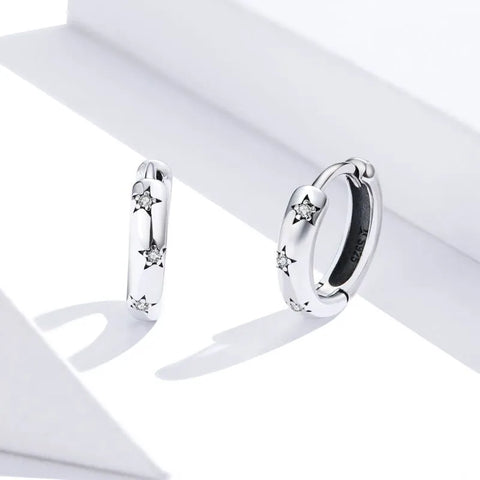 Elegant Simple Style Circle Inlay Sterling Silver Zircon Earrings