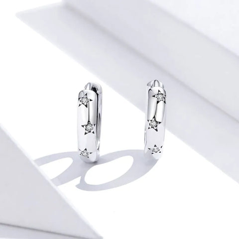 Elegant Simple Style Circle Inlay Sterling Silver Zircon Earrings