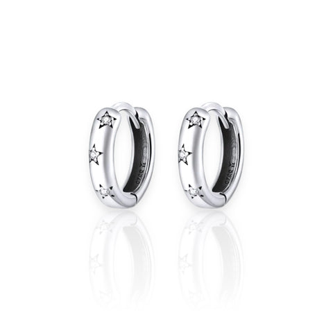 Elegant Simple Style Circle Inlay Sterling Silver Zircon Earrings