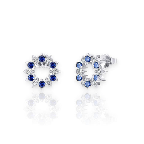 925 Sterling Silver Style Flower Plating Inlay Zircon 14K Gold Plated White Gold Plated Silver Plated Ear Studs