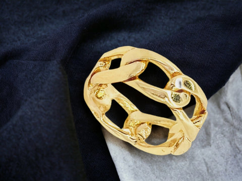 Thick Cuban Curb Ring 18K Gold Filled