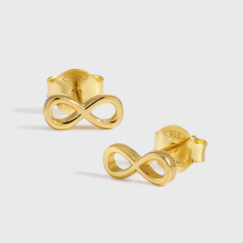 Gift Hollow Infinite ∞ 925 Sterling Silver Stud Earrings